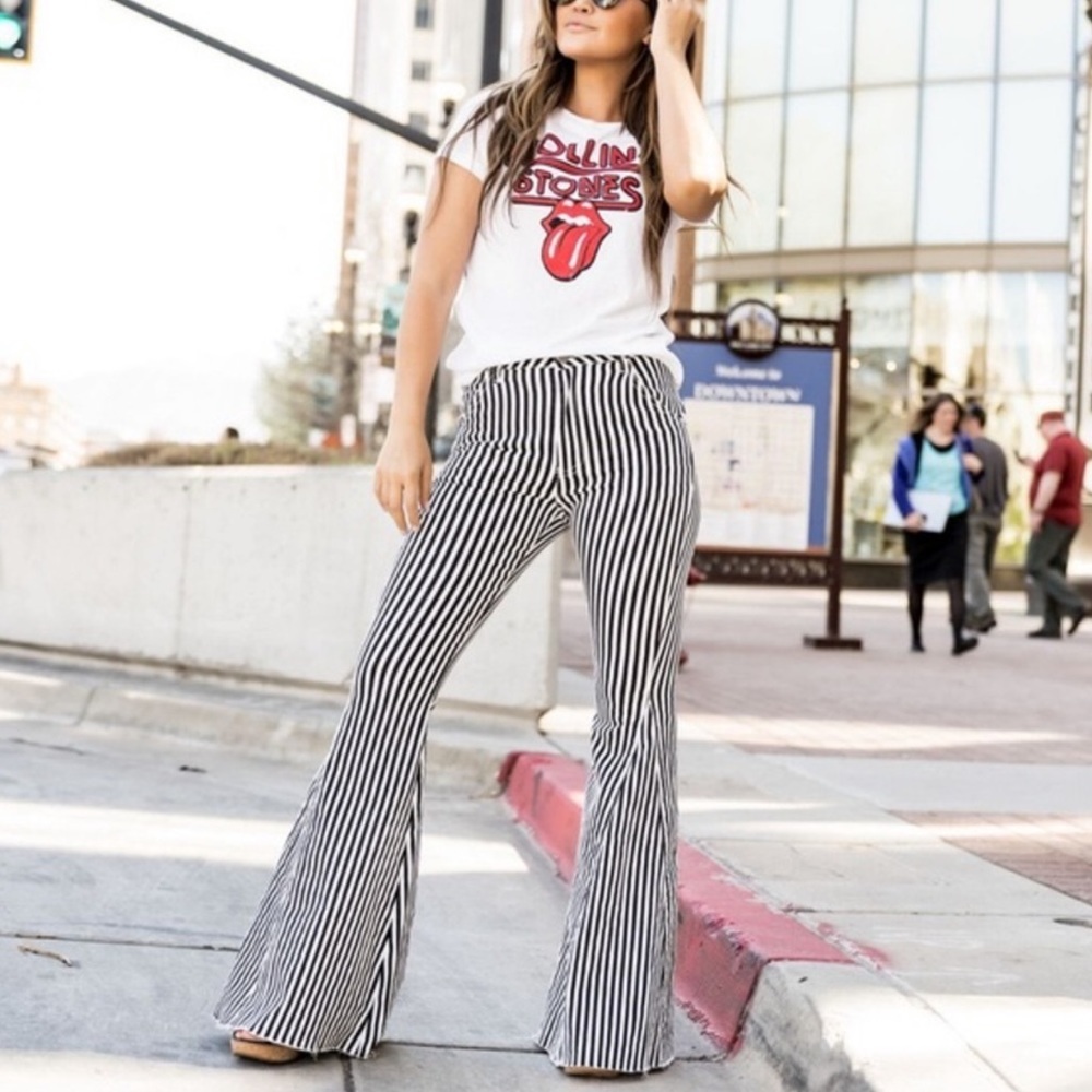 Blank Paige Striped Wide Leg Pants